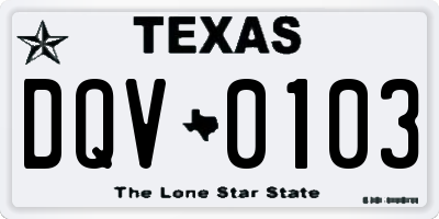 TX license plate DQV0103