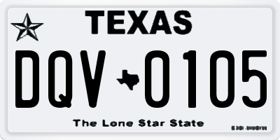 TX license plate DQV0105