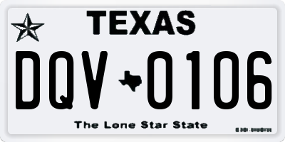 TX license plate DQV0106