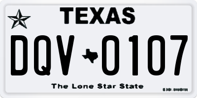 TX license plate DQV0107