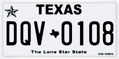 TX license plate DQV0108