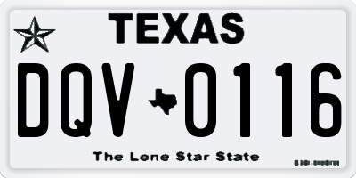 TX license plate DQV0116