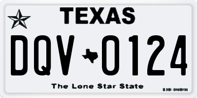 TX license plate DQV0124
