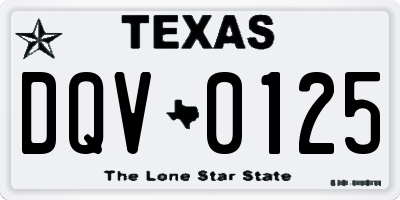 TX license plate DQV0125