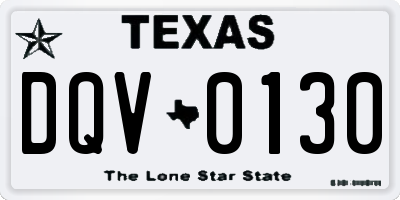 TX license plate DQV0130