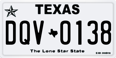 TX license plate DQV0138