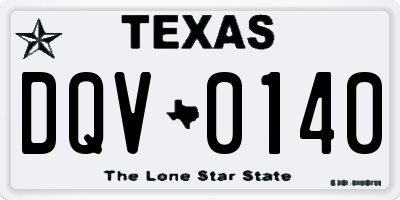 TX license plate DQV0140