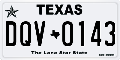 TX license plate DQV0143