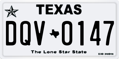TX license plate DQV0147