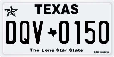 TX license plate DQV0150