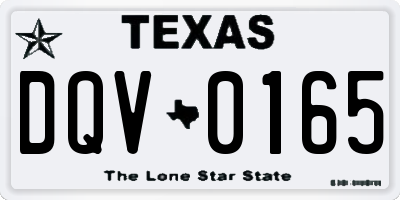 TX license plate DQV0165