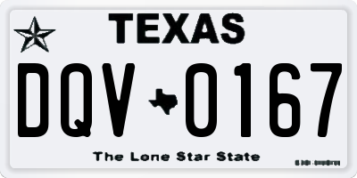 TX license plate DQV0167
