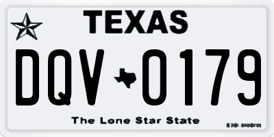 TX license plate DQV0179