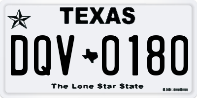 TX license plate DQV0180