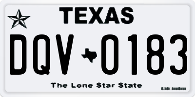 TX license plate DQV0183
