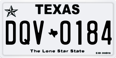 TX license plate DQV0184