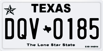 TX license plate DQV0185