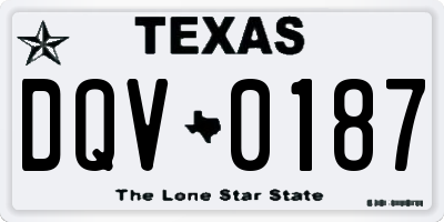 TX license plate DQV0187