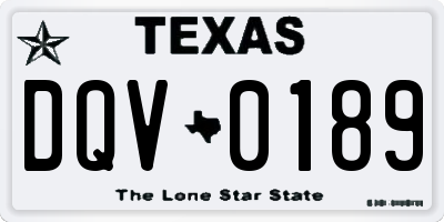 TX license plate DQV0189