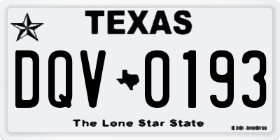 TX license plate DQV0193