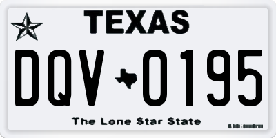 TX license plate DQV0195