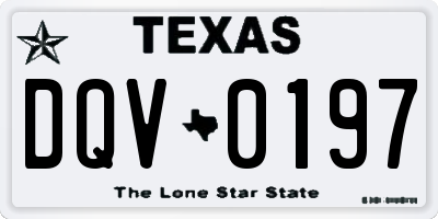 TX license plate DQV0197