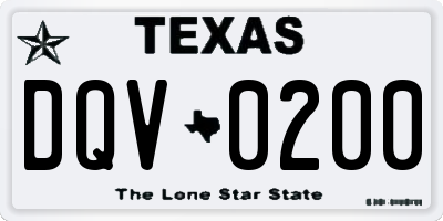 TX license plate DQV0200