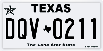 TX license plate DQV0211