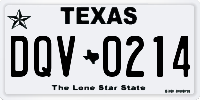 TX license plate DQV0214