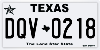 TX license plate DQV0218