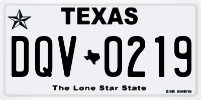 TX license plate DQV0219