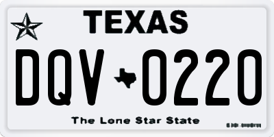TX license plate DQV0220