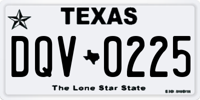 TX license plate DQV0225