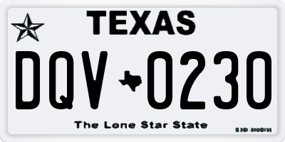 TX license plate DQV0230
