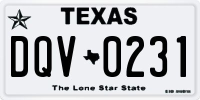 TX license plate DQV0231