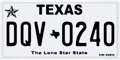 TX license plate DQV0240