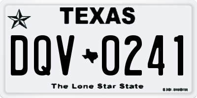 TX license plate DQV0241