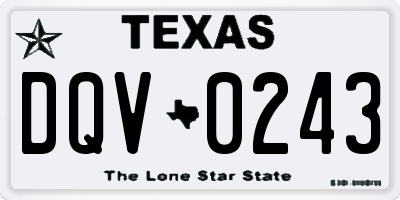 TX license plate DQV0243