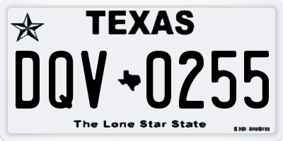 TX license plate DQV0255