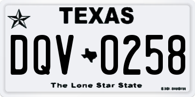 TX license plate DQV0258