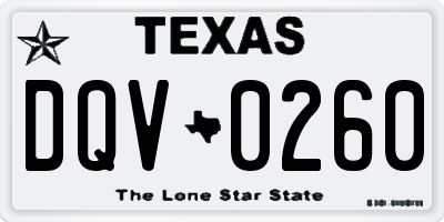 TX license plate DQV0260
