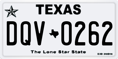 TX license plate DQV0262