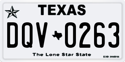 TX license plate DQV0263