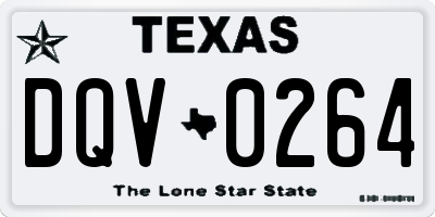 TX license plate DQV0264