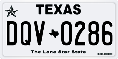 TX license plate DQV0286