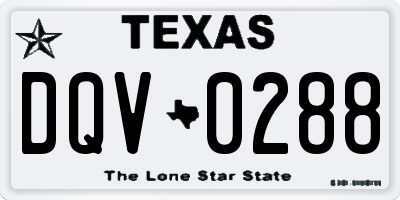 TX license plate DQV0288