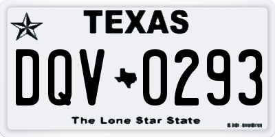 TX license plate DQV0293