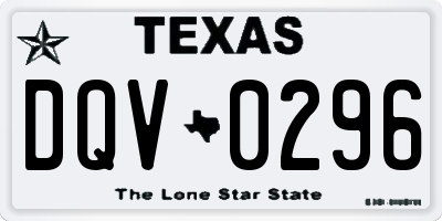 TX license plate DQV0296