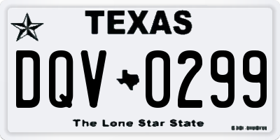 TX license plate DQV0299