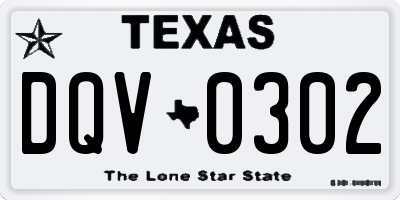 TX license plate DQV0302
